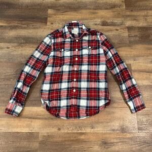 American Eagle Men's S Plaid Flannel Button-Up Shirt Grunge Gorpcore Outdoor